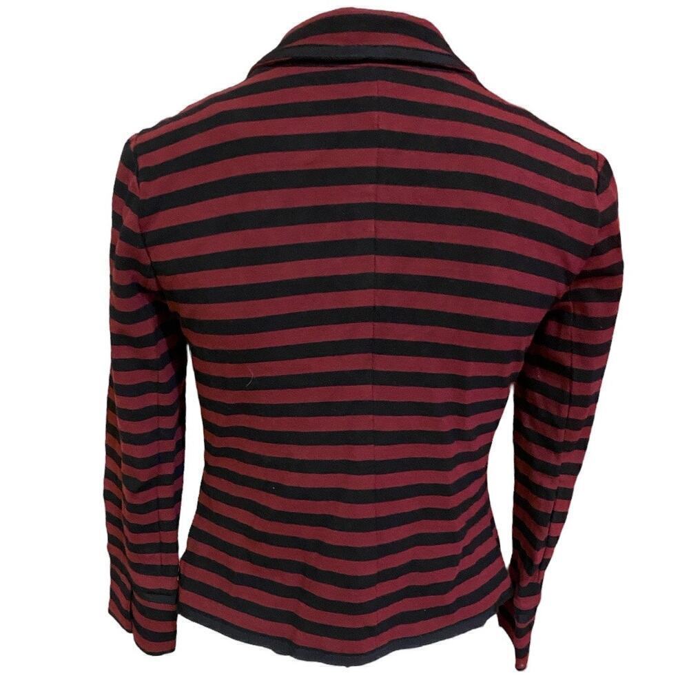 Banana Republic Striped Blazer Dark Claret (Burgundy) Size 2P - Picture 3 of 6